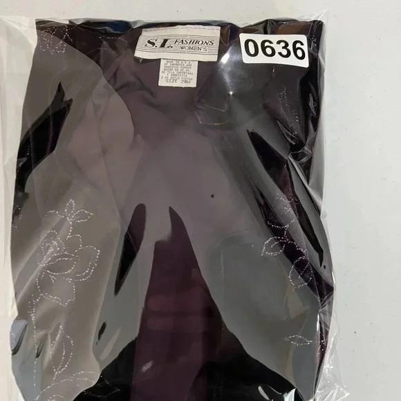 VTG S.L. Fashions Womens 20W Plum Kimono Cardigan Velvet Blazer Open Front Boho - Picture 15 of 15